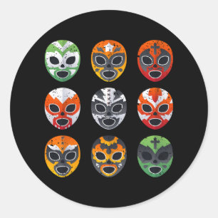 Lucha Libre Masken Shirt Boy Men Mexikanischer Wre Runder Aufkleber