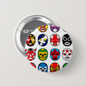 Lucha Libre Maskenringkämpfer Mexikaner-Wrestling Button (Vorne & Hinten)