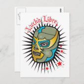 Lucha Libre Mexican Wrestling Mask Postkarte (Vorne/Hinten)