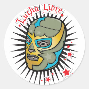 Lucha Libre mexikanische Wrestling-Maske Runder Aufkleber