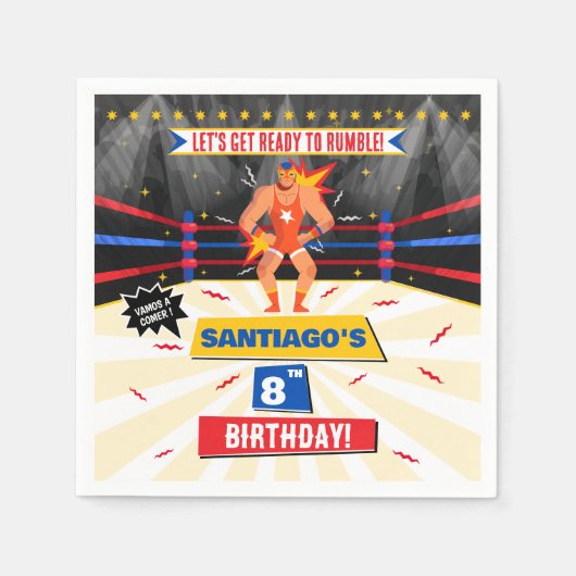 Lucha Libre Mexikanischer Wrestling Party Paper Na Serviette (Vorderseite)