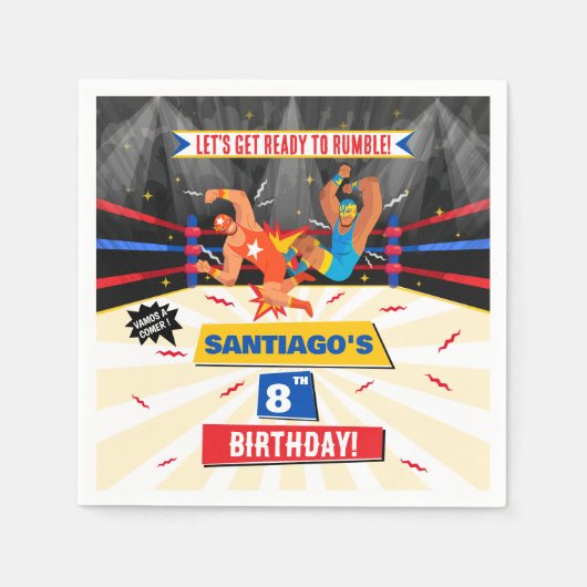 Lucha Libre Mexikanischer Wrestling Party Paper Na Serviette (Vorderseite)