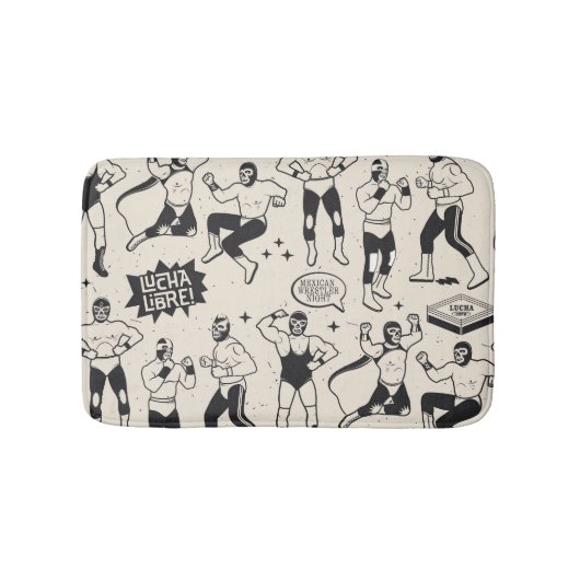 Lucha Libre: Mexikanisches Wrestler-Muster Badematte (Vorderseite)