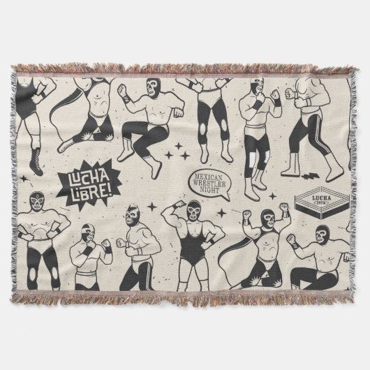 Lucha Libre: Mexikanisches Wrestler-Muster Decke (Vorderseite)