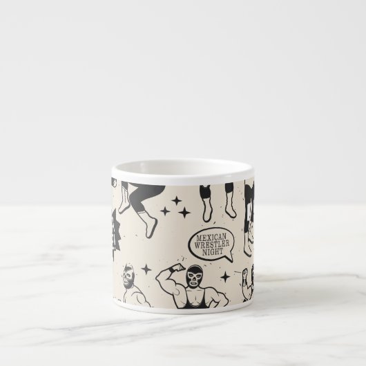 Lucha Libre: Mexikanisches Wrestler-Muster Espressotasse (Vorderseite)