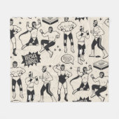 Lucha Libre: Mexikanisches Wrestler-Muster Fleecedecke (Vorderseite (Horizontal))