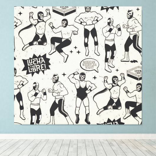 Lucha Libre: Mexikanisches Wrestler-Muster Leinwanddruck (Insitu (Holzboden))