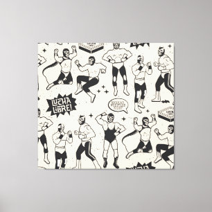 Lucha Libre: Mexikanisches Wrestler-Muster Leinwanddruck