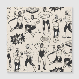 Lucha Libre: Mexikanisches Wrestler-Muster Magnetkarte