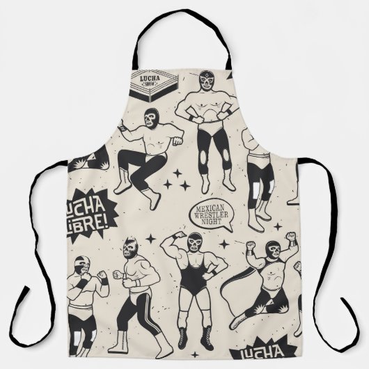 Lucha Libre: Mexikanisches Wrestler-Muster Schürze (Vorderseite)