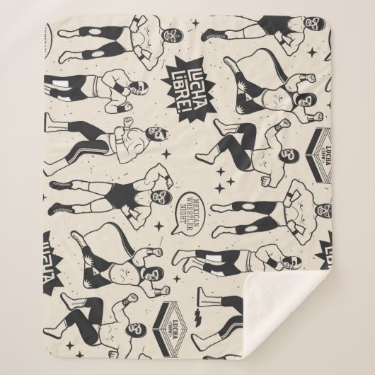 Lucha Libre: Mexikanisches Wrestler-Muster Sherpadecke (Vorderseite)