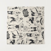 Lucha Libre: Mexikanisches Wrestler-Muster Wandteppich (Vorderseite (Horizontal))