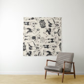 Lucha Libre: Mexikanisches Wrestler-Muster Wandteppich (Beispiel (Horizontal))