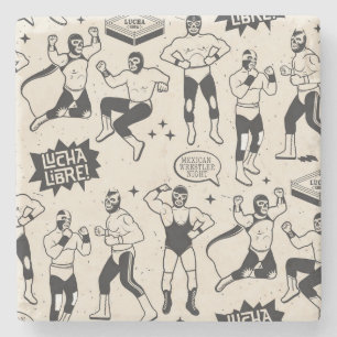 Lucha Libre: Muster des mexikanischen Ringers Steinuntersetzer