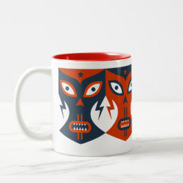 Lucha Libre Red White Blue Mexiko Wrestling Mask Zweifarbige Tasse