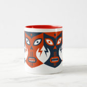 Lucha Libre Red White Blue Mexiko Wrestling Mask Zweifarbige Tasse (Mittel)