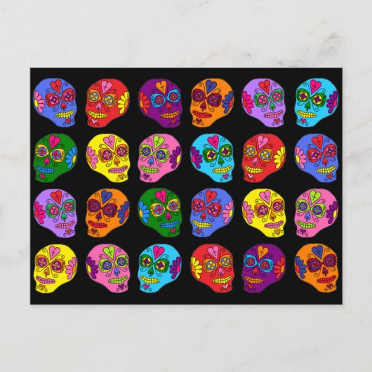 Lucha Libre Sugar Skull Postkarte (Vorderseite)