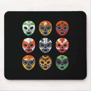 Lucha Libre Wrestling Mask Cinco De Mayo Mexican B Mousepad
