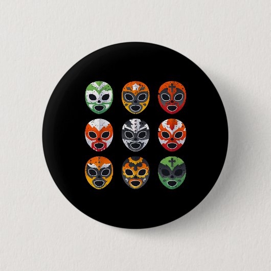 Lucha Libre Wrestling Maske Cinco De Mayo Mexikani Button (Vorderseite)