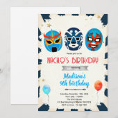 Luchador birthday party invitation einladung (Vorne/Hinten)