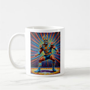 Luchador Cosmic Hero Pop Art T Shirt Kaffeetasse