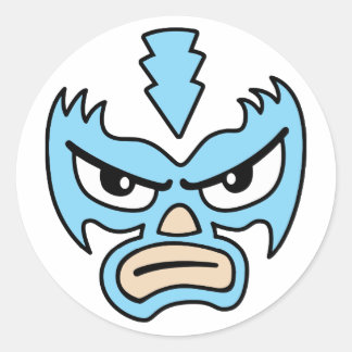 Luchador Liebe Blue Mask Caroon Face Graphic meme Runder Aufkleber