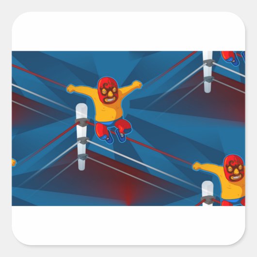 Luchador Quadratischer Aufkleber (Vorderseite)