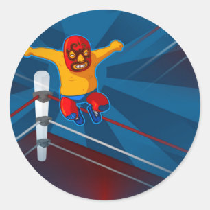 Luchador Runder Aufkleber