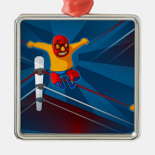 Luchador Silbernes Ornament (Vorne)