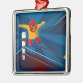 Luchador Silbernes Ornament (Links)