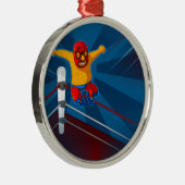 Luchador Silbernes Ornament (Rechts)