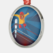 Luchador Silbernes Ornament (Links)
