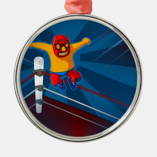 Luchador Silbernes Ornament (Vorne)
