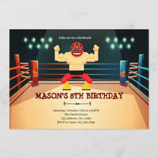 Luchador Wrestling Geburtstagsfeier Einladung