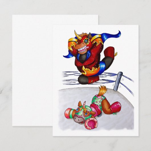 Luchadores Einladung (Vorne/Hinten)