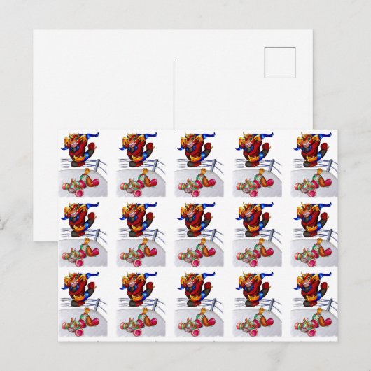 Luchadores Einladungspostkarte (Vorne/Hinten)