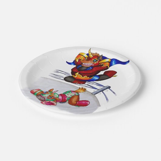 Luchadores Pappteller (Schrägansicht)