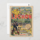 Luchon France Vintag Railroad Poster 1890 Postkarte (Vorne/Hinten)