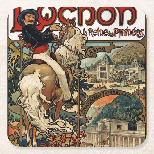 Luchon, Mucha Rechteckiger Pappuntersetzer (Vorderseite)