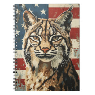 Luchs Amerikanische Flagge vintage Notizblock