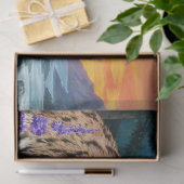 Luchs bei Sonnenaufgang durch Wasserfall Seidenpapier (Geschenk)