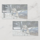 Luchs, der, springend auf Schnee springt Visitenkarte (Vorne/Hinten)