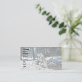 Luchs, der, springend auf Schnee springt Visitenkarte (Stehend Vorderseite)