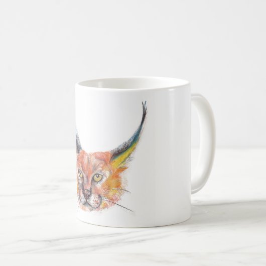 Luchs, der Tasse zeichnet (VorderseiteRechts)