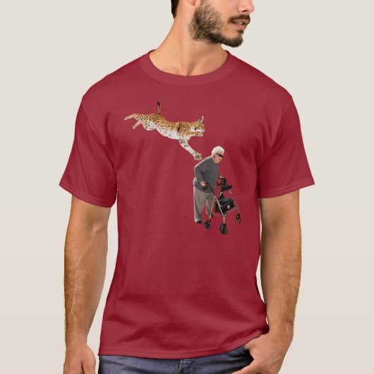 Luchs gegen alte Frau T-Shirt (Vorderseite)