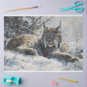 Luchs im Schnee Découpage Seidenpapier (Basteln)