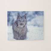 Luchs im Schnee im Vorland Puzzle (Horizontal)