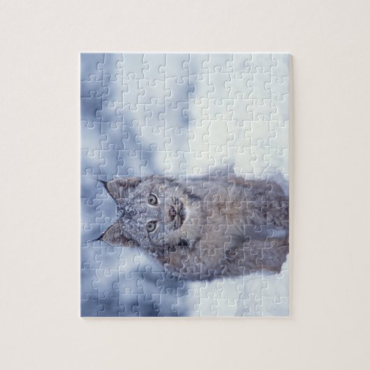 Luchs im Schnee im Vorland Puzzle (Vertikal)