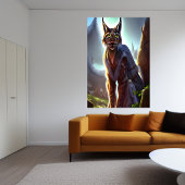 Luchs im vikenden Dorf | AI Art Poster