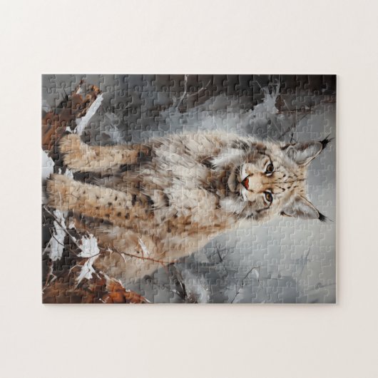 Luchs im Winter Puzzle (Horizontal)